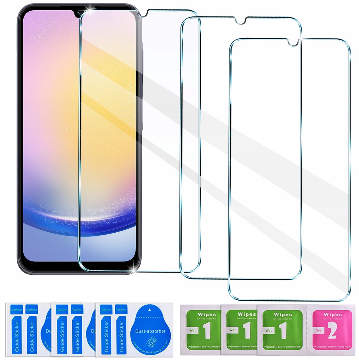 3x SZKŁO HARTOWANE do Samsung Galaxy A25 5G SZYBKA 9H | zestaw 3 sztuk