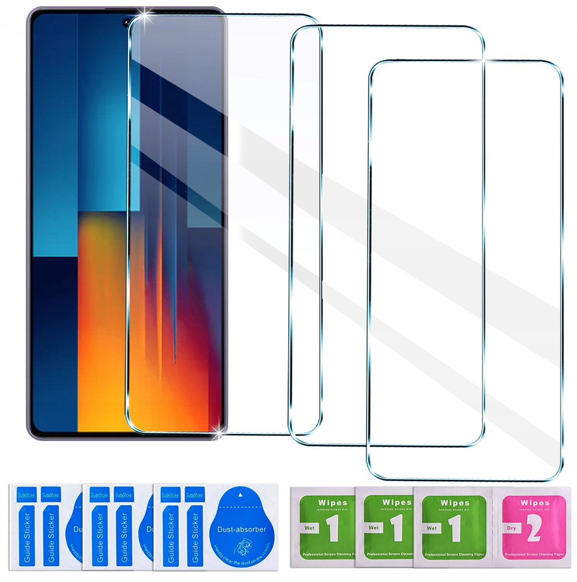 3x SZKŁO HARTOWANE do Xiaomi Poco M6 Pro SZYBKA 9H |zestaw 3 sztuk