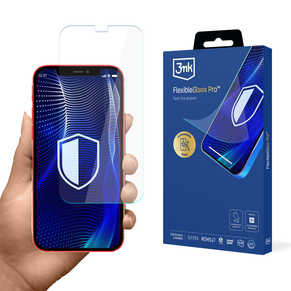 Nietłukące się szkło na ekran Apple iPhone 12 Mini - 3mk FlexibleGlass Pro