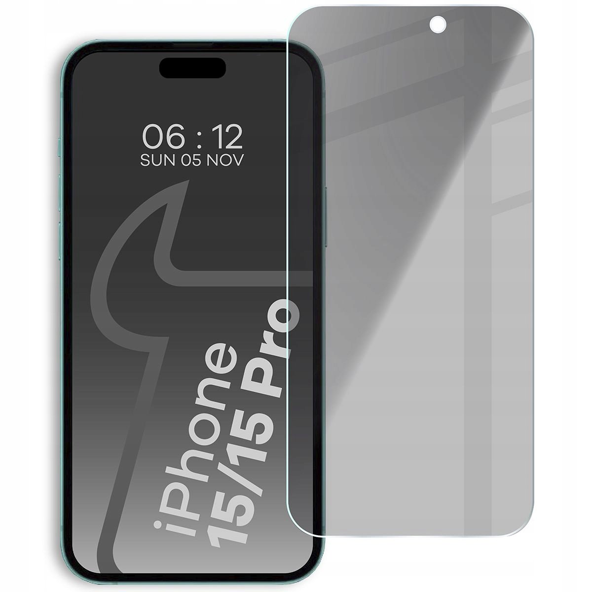 Prywatyzujące szkło hartowane Bizon Glass Clear Shadow do iPhone 15/15 Pro, przyciemniane