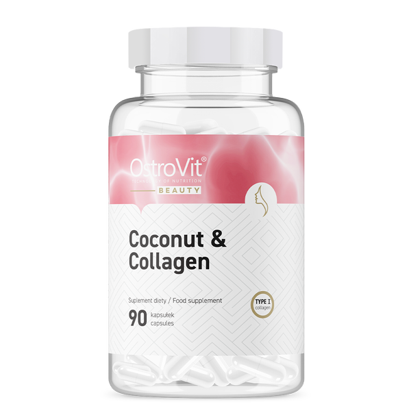OstroVit Coconut & Collagen 90kaps. Kolagen Olej MCT z Kokosa Stawy Kości