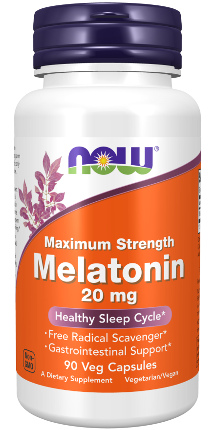 NOW Foods Melatonin 20mg Maximum Strength 90vkaps. Dobry Sen