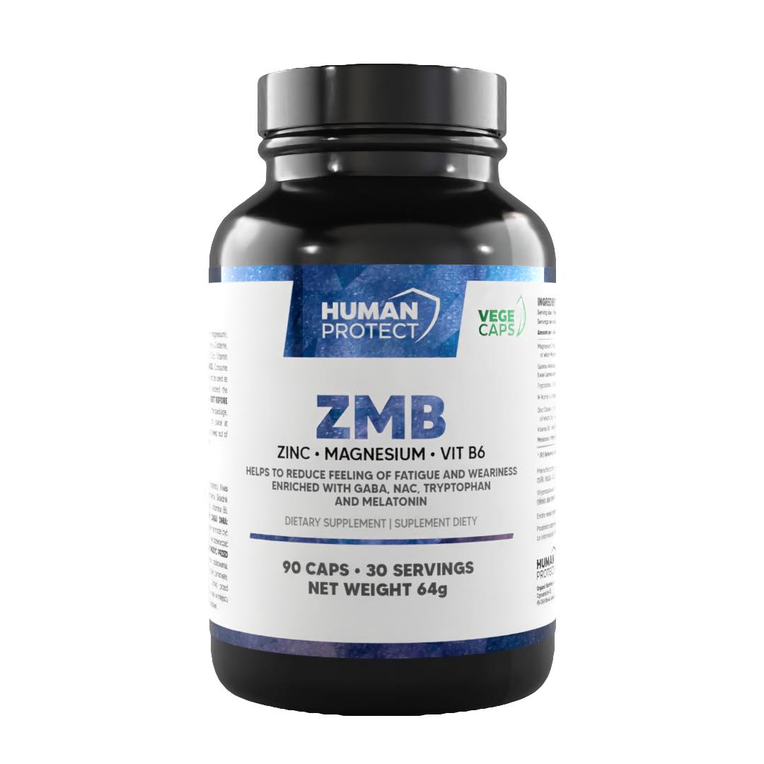 Human Protect ZMB 90vkaps. Magnez, Cynk, Witamina B6