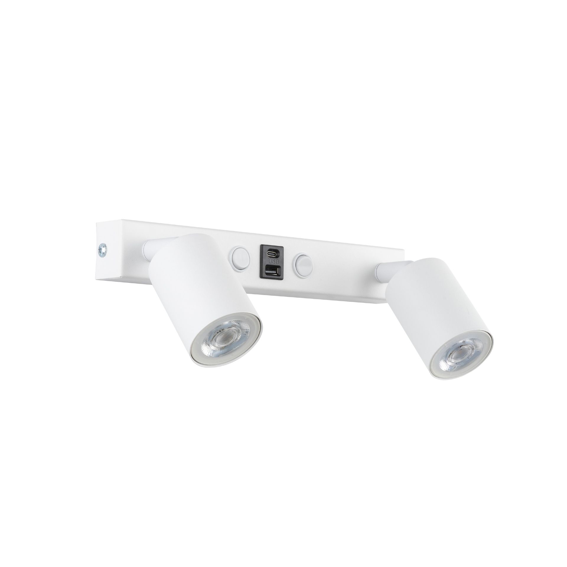 Kinkiet z USB i dwoma reflektorami TK 10276 z serii TOP WHITE