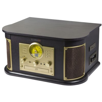 Technaxx 4755 nostalgia Bluetooth blat Digitizer komputer wielofunkcyjny All-in-One TX-103 i płyt długogrających brązowy 4755