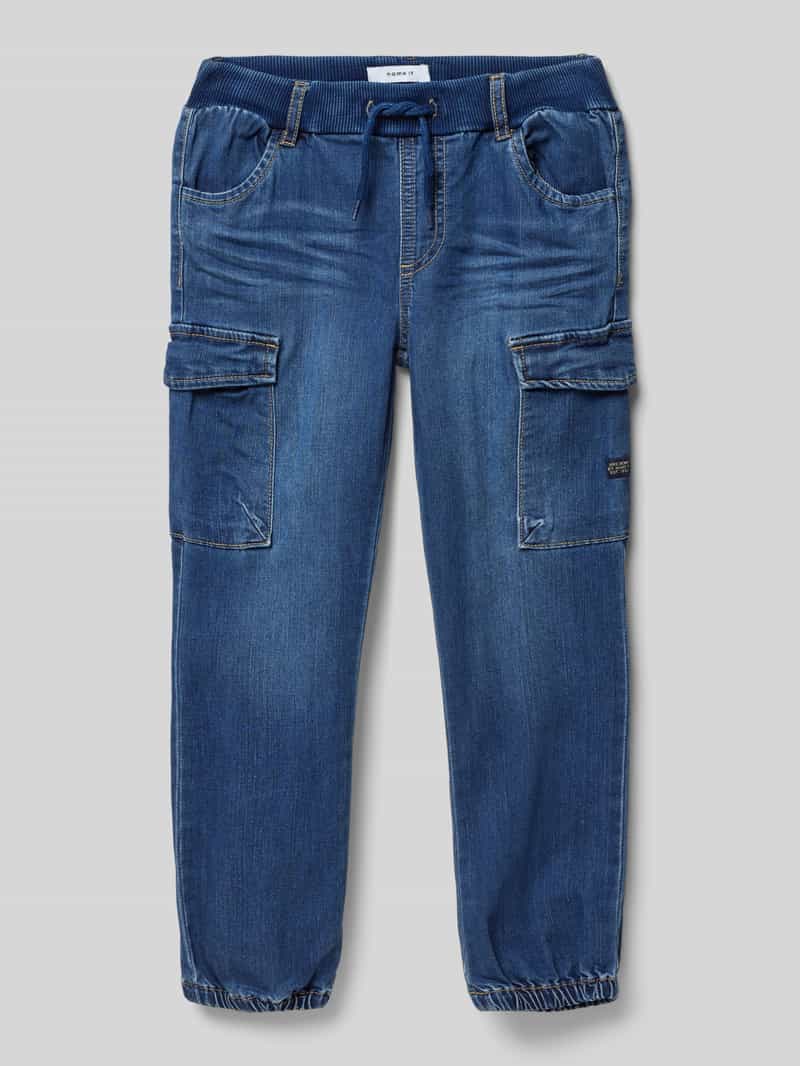 Jeansy cargo o kroju baggy fit z elastycznymi wykończeniami model ‘BEN’