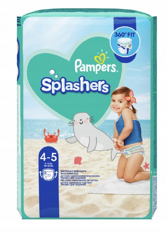 PIELUSZKI DO WODY Pampers Splashers Rozmiar 4-5 33szt.