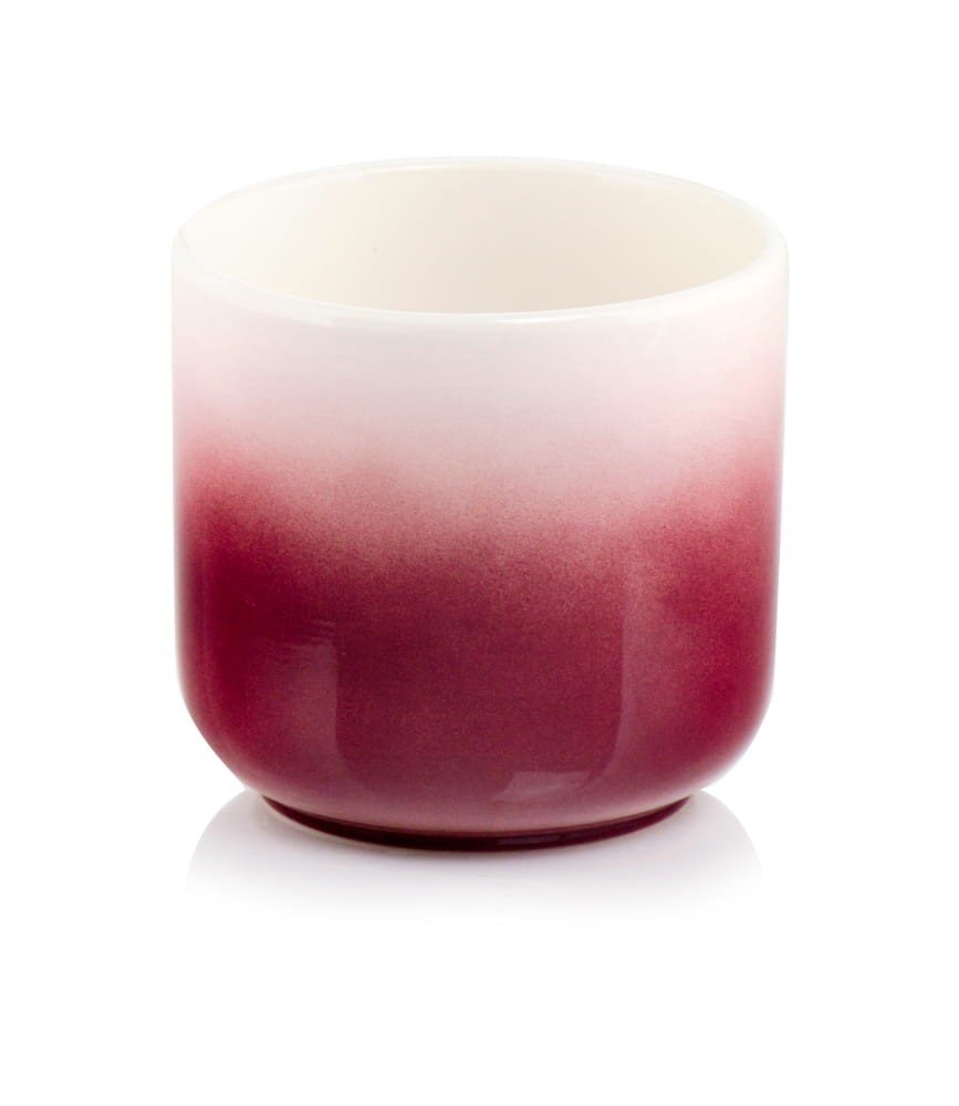Osłonka na doniczkę ceramiczna ombre ciemny róż 14