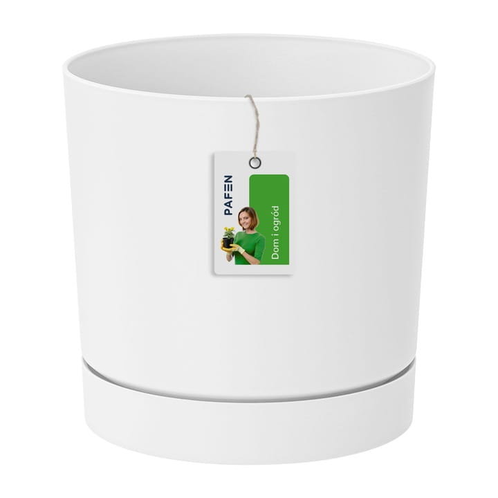 Doniczka z odpływem podstawką DPOP350 Biały