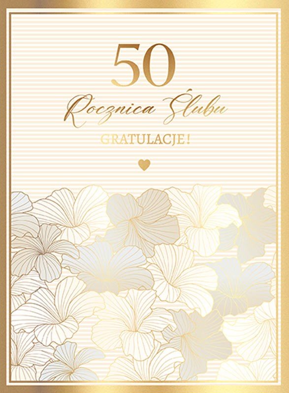 Kartka z okazji 50 Rocznicy Ślubu Jubileusz Złote Gody V113