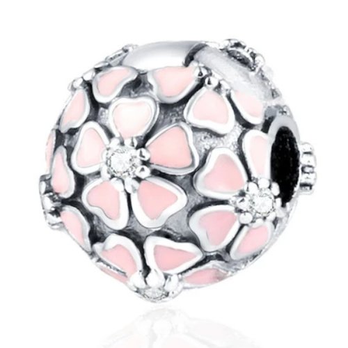 Zawieszka SREBRO 925 Charms koralik do PANDORA Separator Klips Bloker Kwiaty
