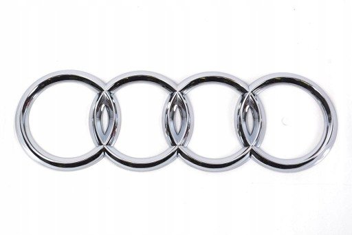 EMBLEMAT na TYŁ AUDI SREBRNY POŁYSK logo 216x71 mm