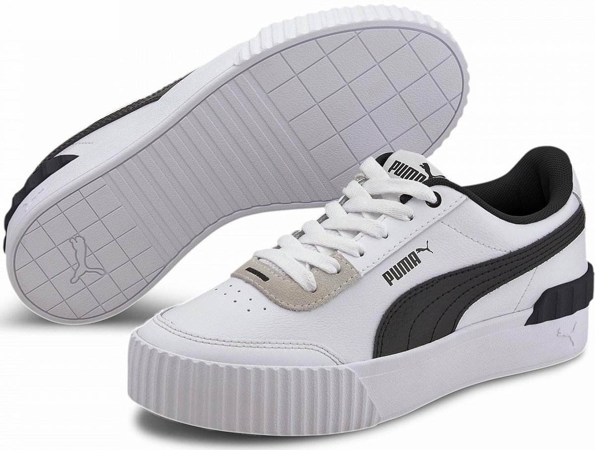 Buty damskie trampki Puma Carina Lift 37 Białe Czarne Sneakersy Skórzane