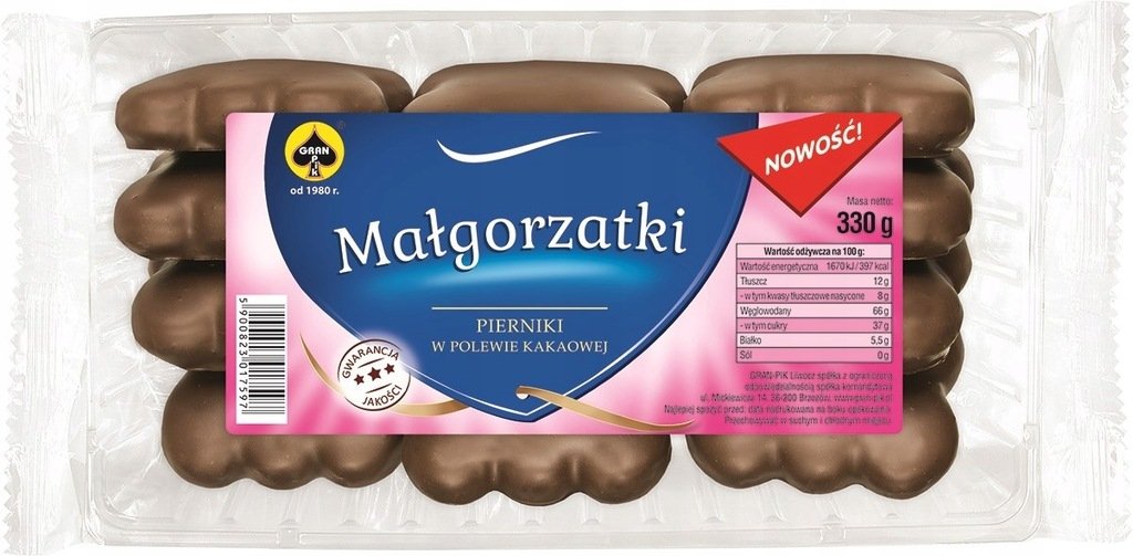 Granpik Pierniki Małgorzatki Piernik w polewie kakowej 330g Liwocz
