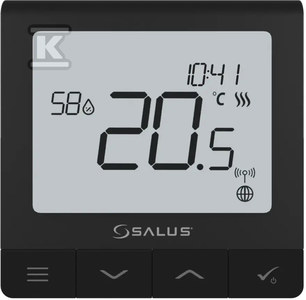 Regulator temperatury przewodowy SALUS SQ610B Quantum, 230V tygodniowy podtynkowy czarny, z OpenTherm