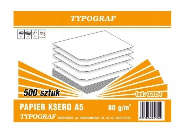Papier ksero Typograf A5/80g biały 500 szt.