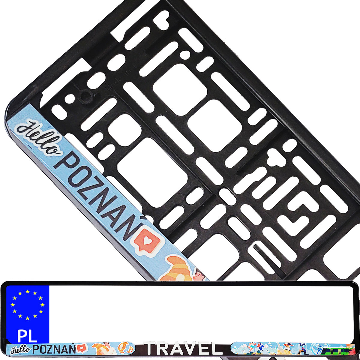 Ramka pod tablicę rejestracyjną 4D TRAVEL Hello Poznań