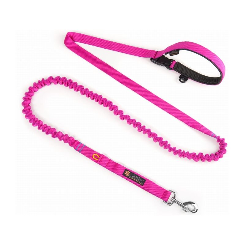 Smycz dla psa z amortyzatorem JoQu® Two Runners Leash różowa