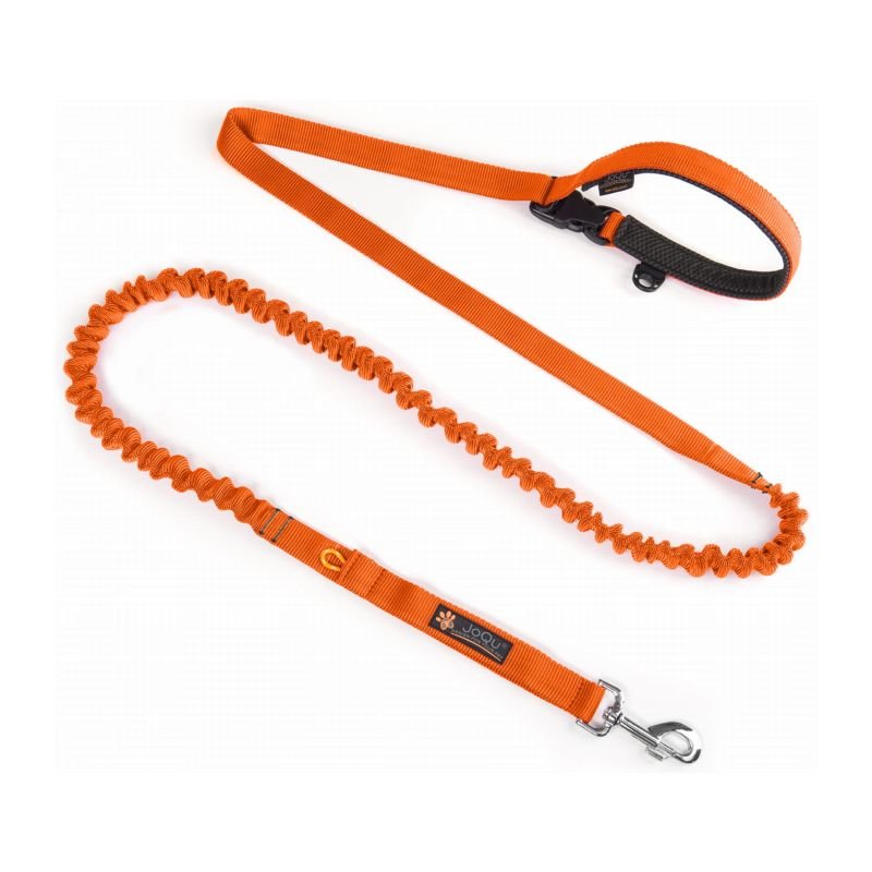 Smycz dla psa z amortyzatorem JoQu® Two Runners Leash pomarańczowa