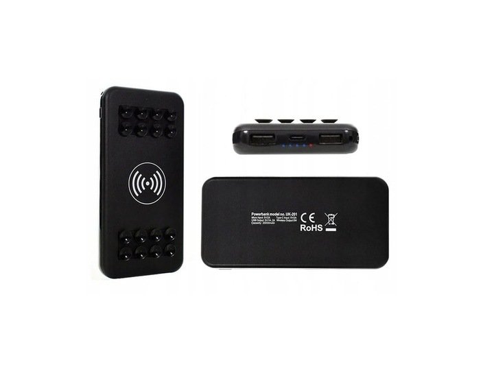 POWERBANK BEZPRZEWODOWE ŁADOWANIE 20000mAh PRZENOŚNA BATERIA INDUKCYJNA