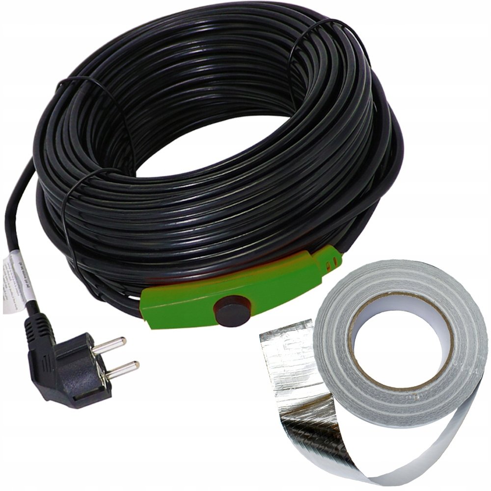 KABEL GRZEWCZY z TERMOSTATEM przewód grzejny TAŚMA GRATIS 230V 128W 8M