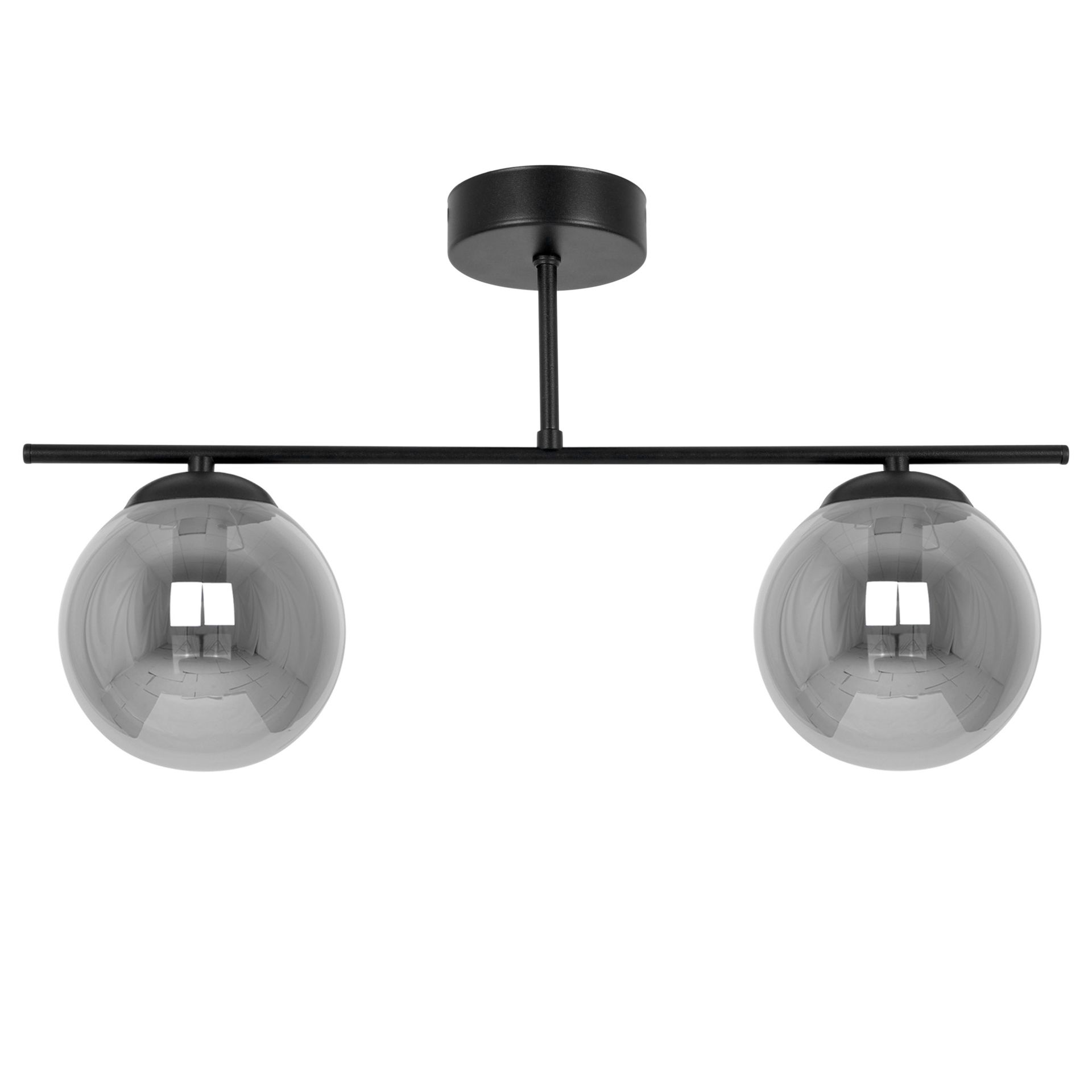Lampa sufitowa, czarny stelaż, grafitowe klosze K-5168 z serii GAMMA