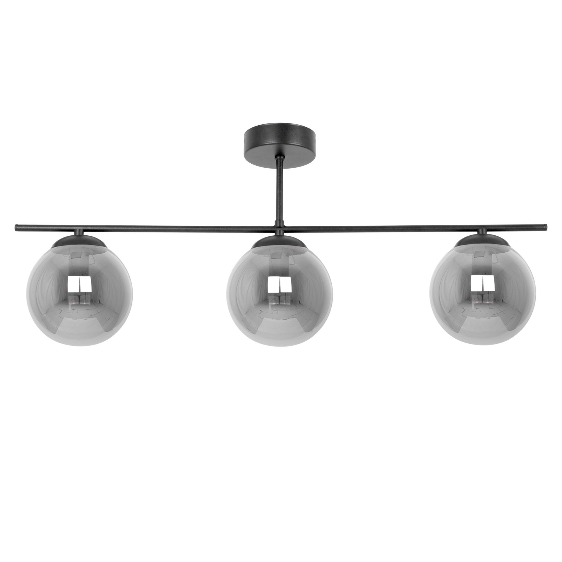 Grafitowa lampa sufitowa z kloszami, nad stół K-5169 z serii GAMMA