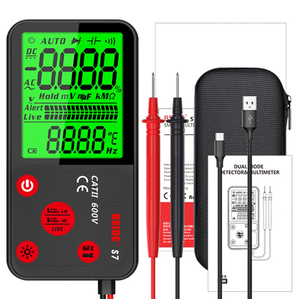 BSIDE S7 Smart Digital Multimeter, Ultra-thin Large LCD Screen, Fully Automatic Testing, Breakpoint Search, Zero Firewire Recog