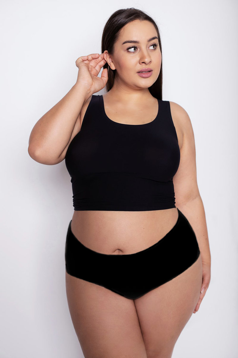 Figi Flexi-One Plus Size Maxi Czarne Czarny, XXL/XXXL
