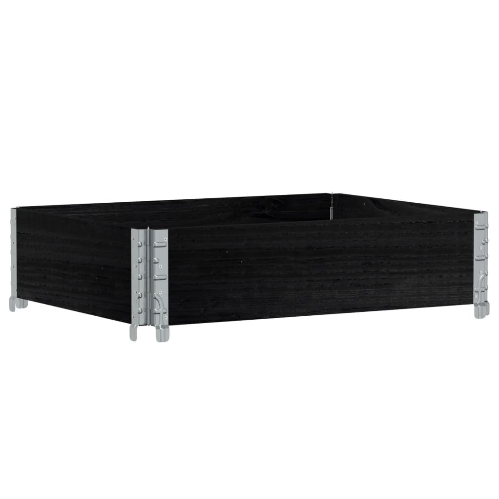 vidaXL Donica ogrodowa, czarna, 80x60 cm, lite drewno sosnowe