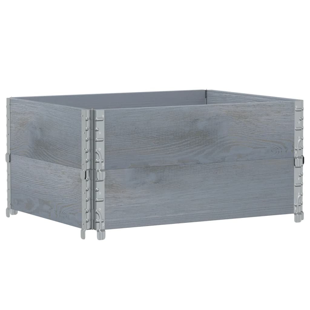 vidaXL Donica ogrodowa, szara, 80x60 cm, lite drewno sosnowe