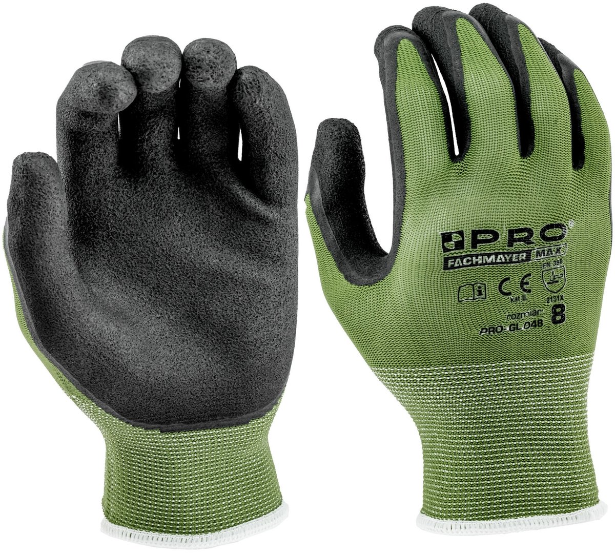 Rękawice BHP robocze ochronne ogrodowe, powlekane pianką lateksową kat. II GARDENGRIP PRO rozmiar 8