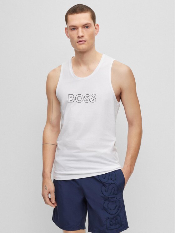 Boss Tank top 50491711 Biały Regular Fit