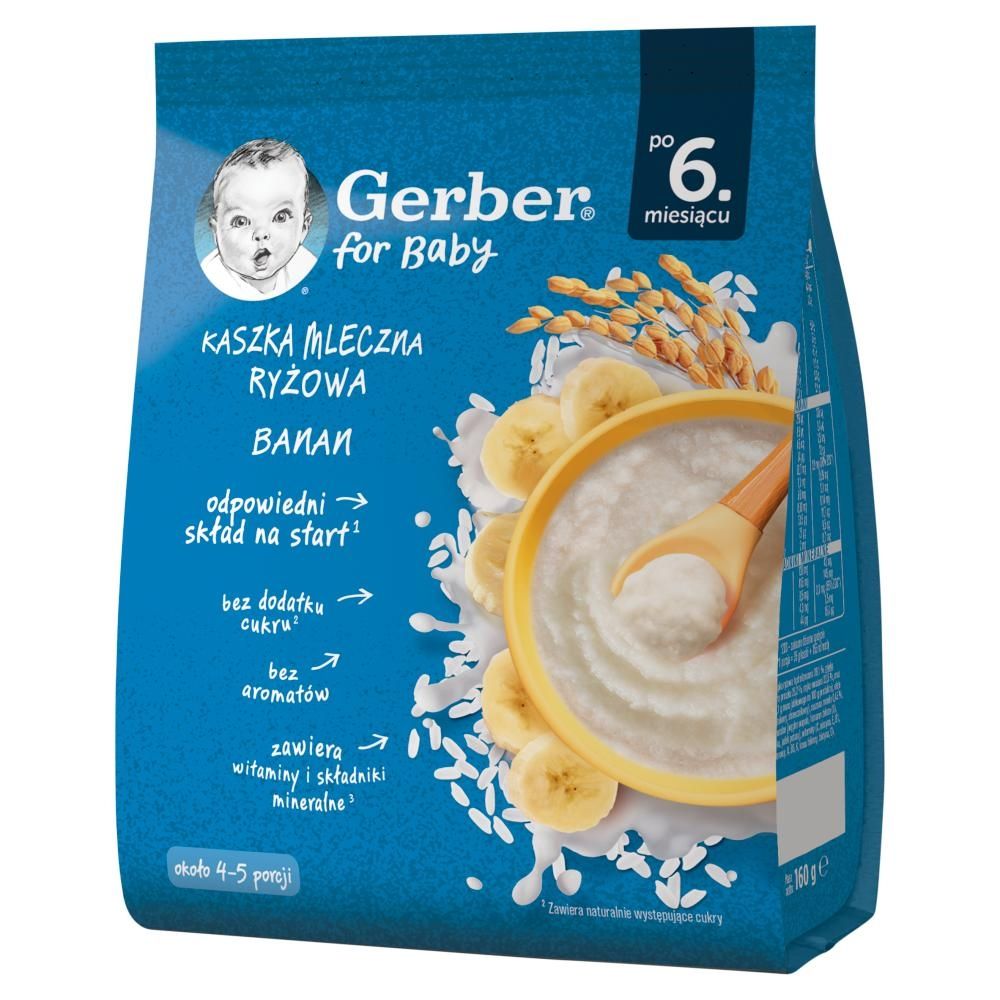 Gerber Kaszka mleczna ryżowa banan po 6. miesiącu 160 g