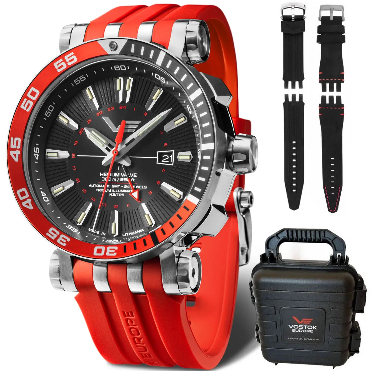 Zegarek męski Vostok Europe Energia Rocket Automatic GMT czerwony