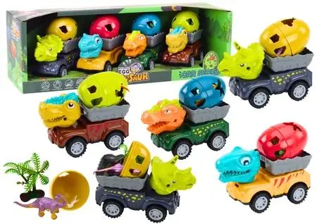 Auto dinozaur z jajem przyczepą - Leantoys