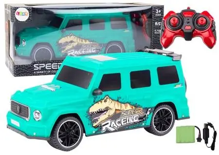 Auto R/C z dinozaurem 1:10 zielone - Leantoys