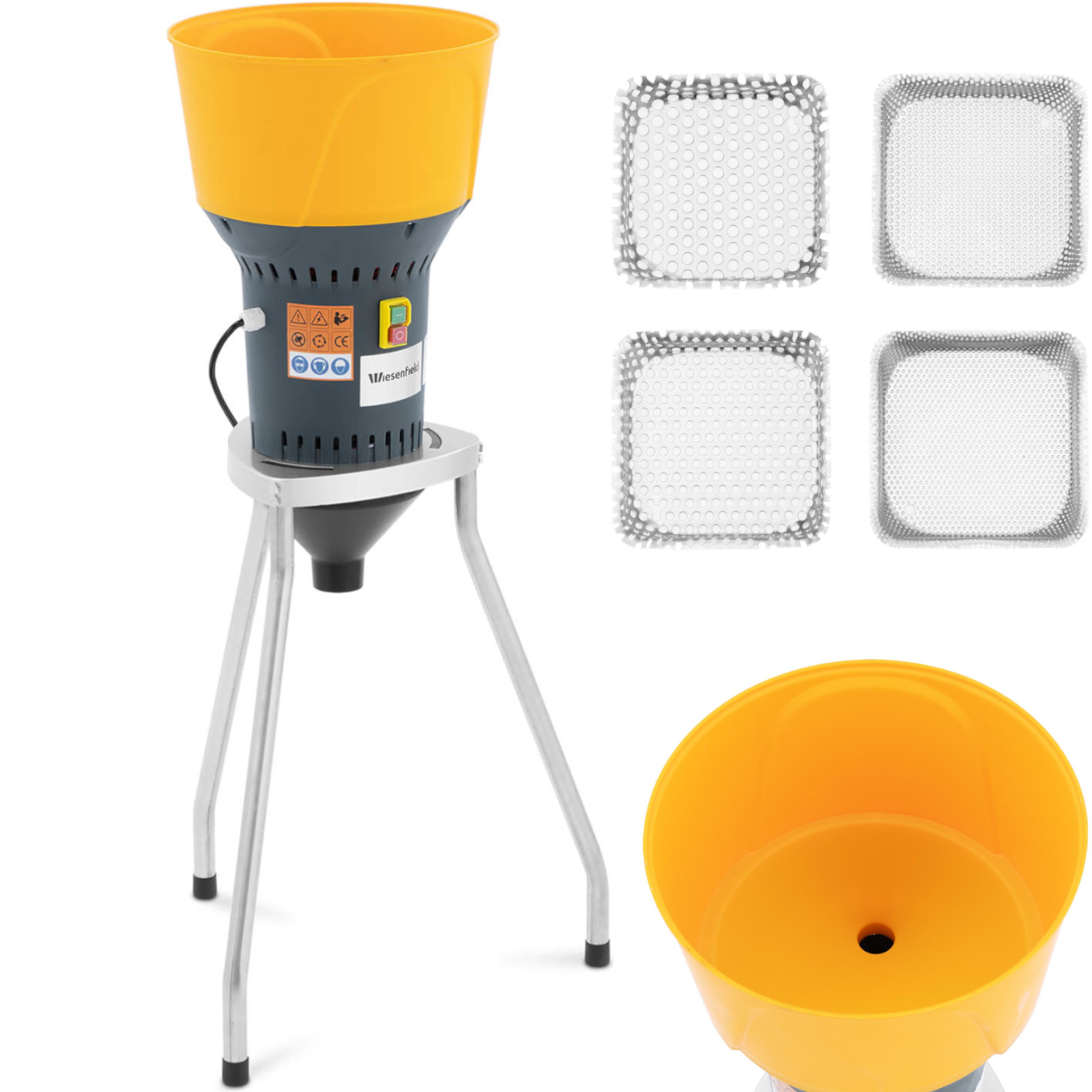 Wiesenfield Śrutownik - 60 l - 400 kg/h - 1300 W - podstawa WIE-FC-60B