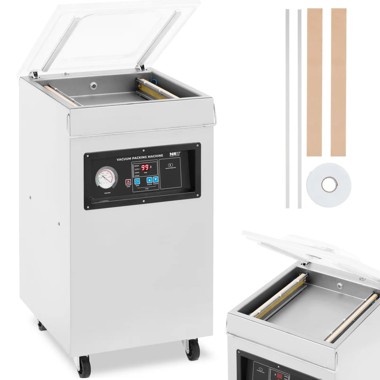 MSW Pakowarka próżniowa - 900 W - 40 cm - stal nierdzewna MSW-RVPM-1200