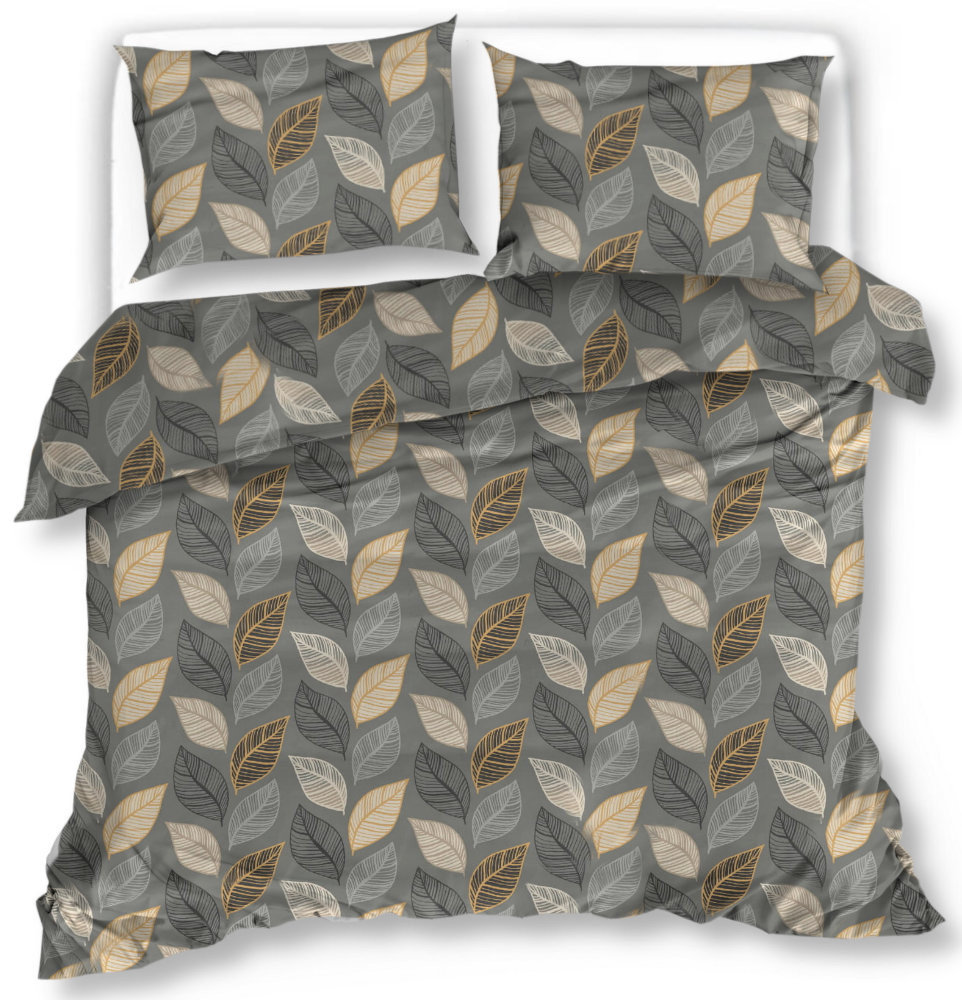 Pościel Satynowa 160X200 Liście 18836