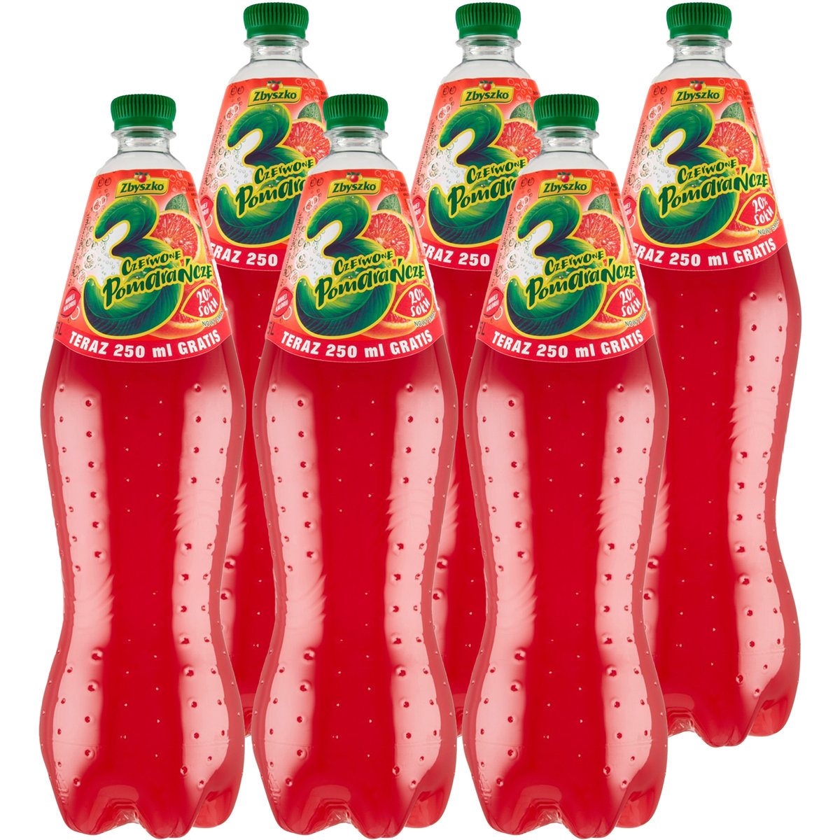 Zbyszko 3 Czerwone pomarańcze Napój gazowany 1,75 l x 6 sztuk