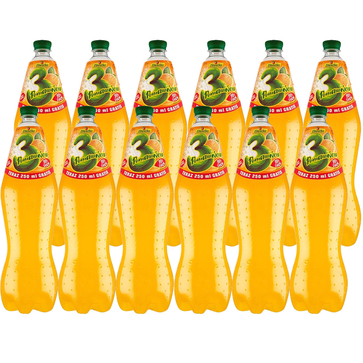 Zbyszko 3 Pomarańcze Napój gazowany 1,75 l x 12 sztuk