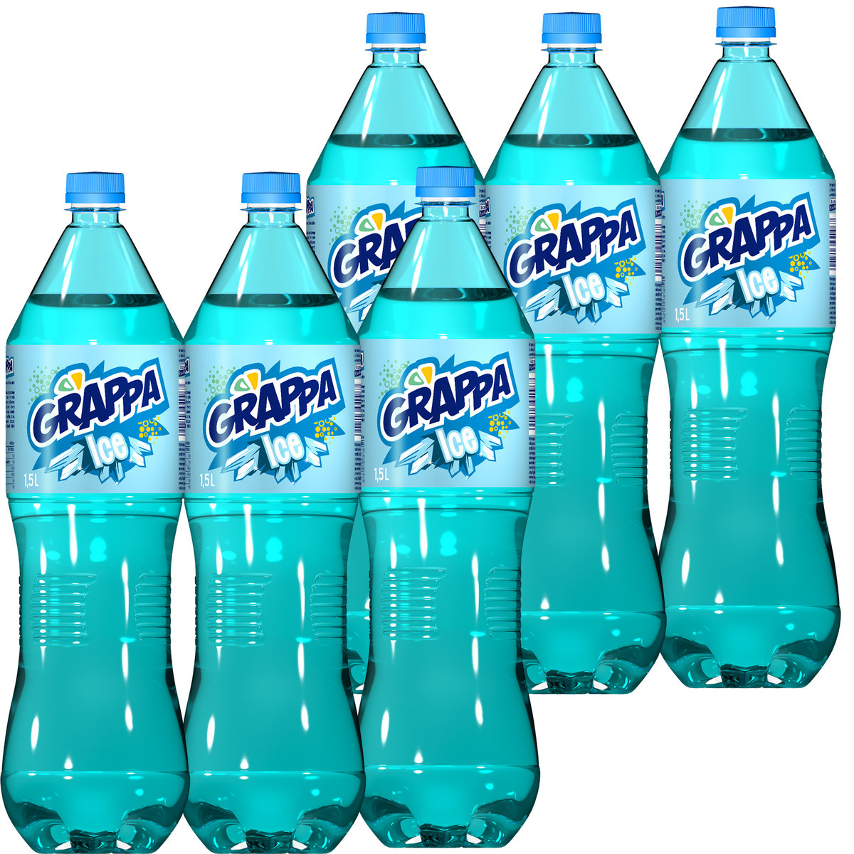 Grappa Ice Napój gazowany o smaku cukierka lodowego 1,5 l x 6 sztuk