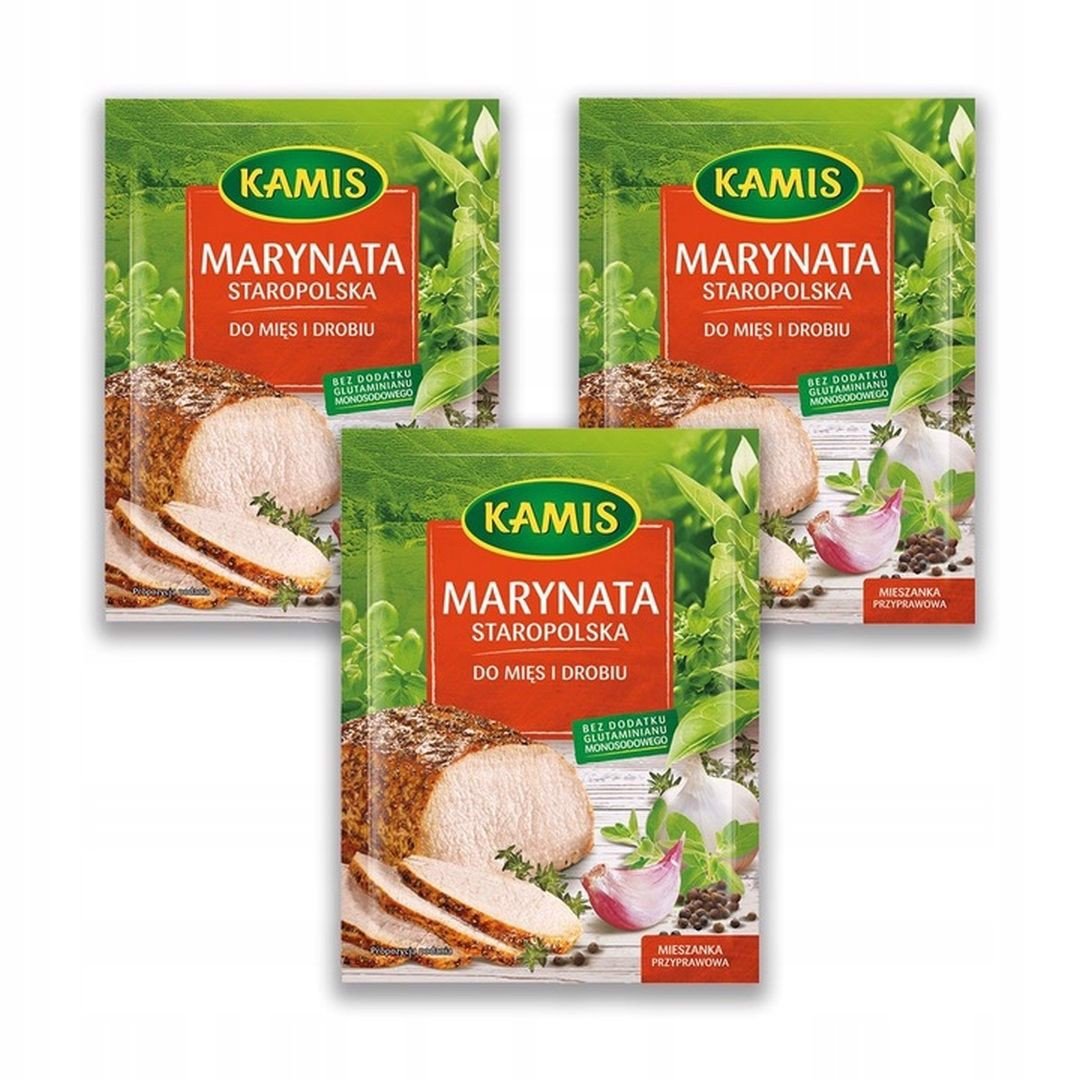 Kamis Marynata staropolska do mięs i drobiu Mieszanka przyprawowa 20 g x 3 sztuk