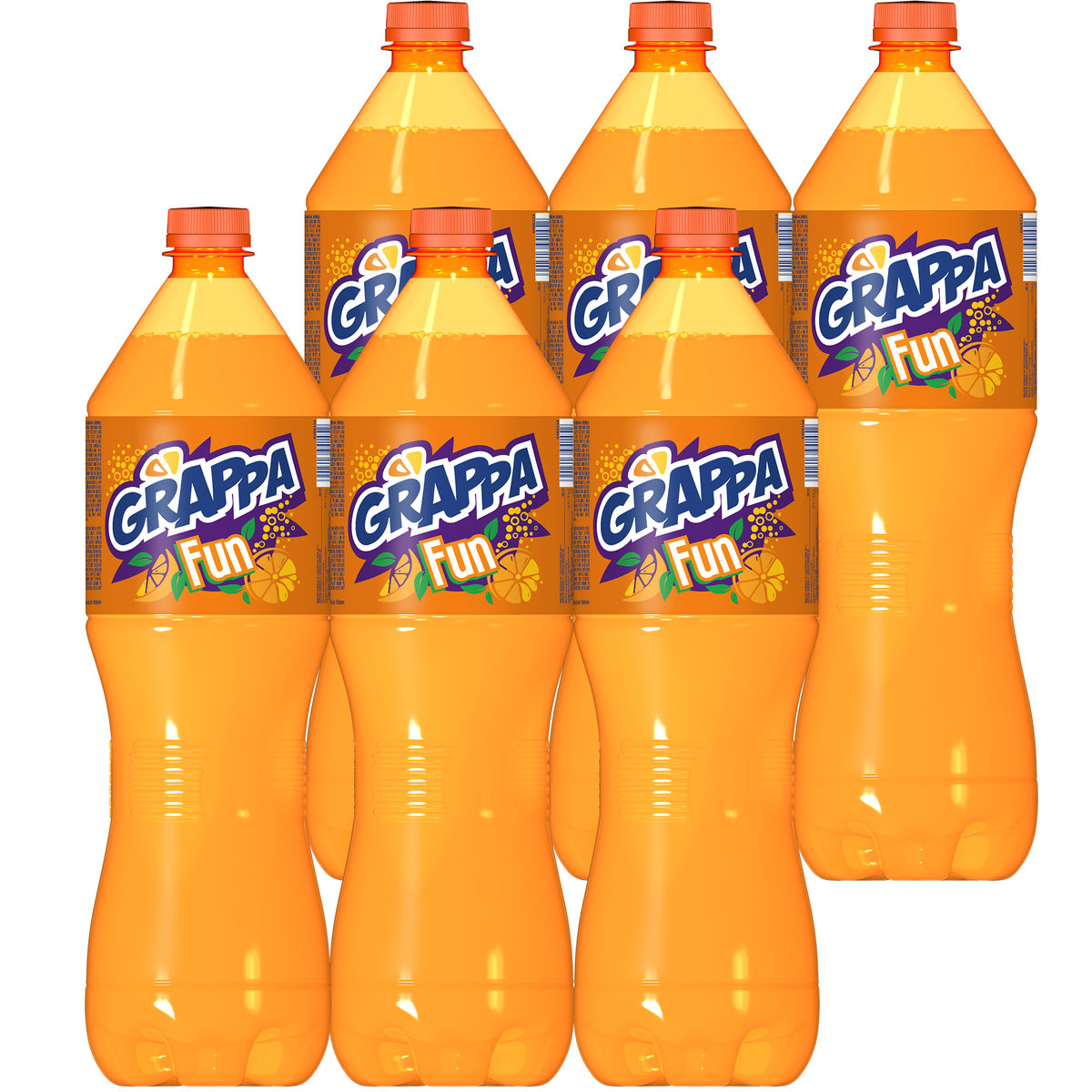 Grappa Fun Napój gazowany o smaku pomarańczowym 1,5 l x 6 sztuk