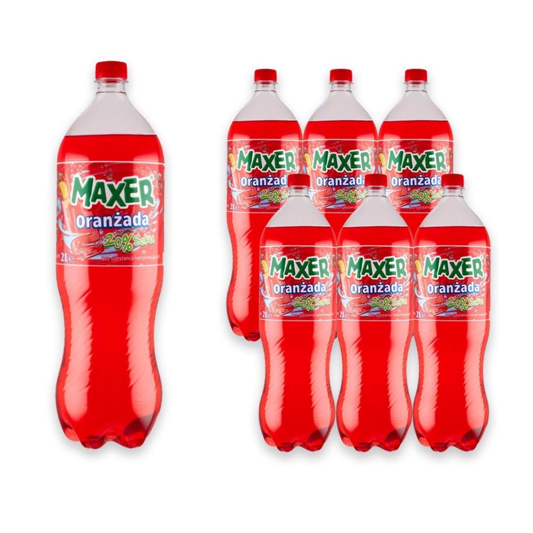 Maxer Napój gazowany oranżada czerwona 2 l x 6 sztuk