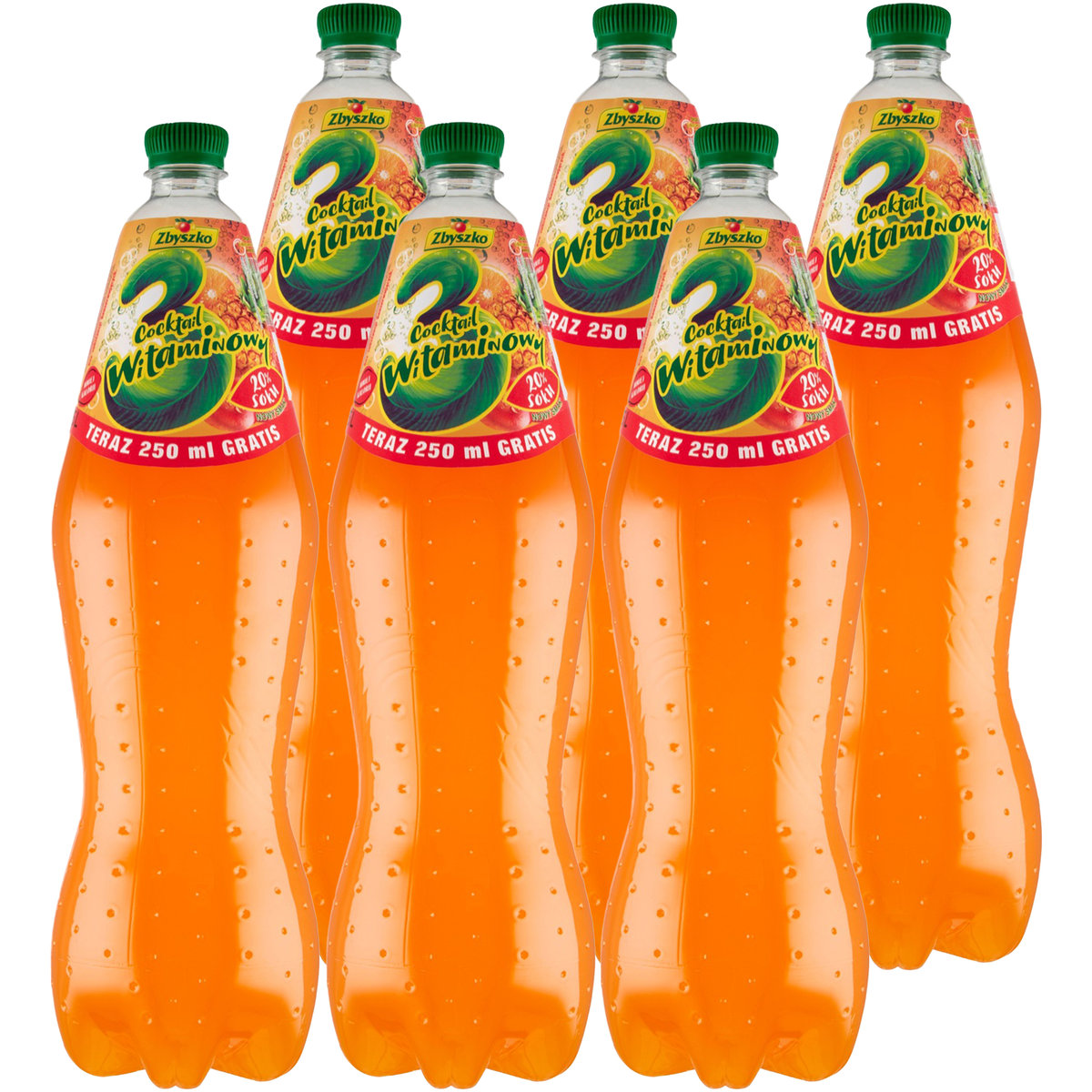 Zbyszko Napój gazowany 3 cocktail witaminowy 1,75 l x 6 sztuk
