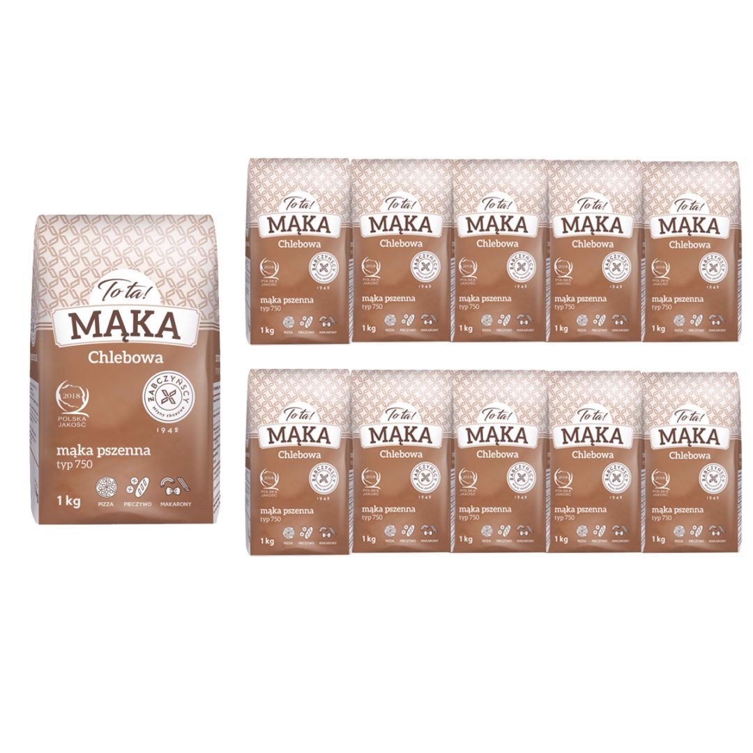 To ta! Mąka pszenna chlebowa typ 750 1 kg x 10 sztuk