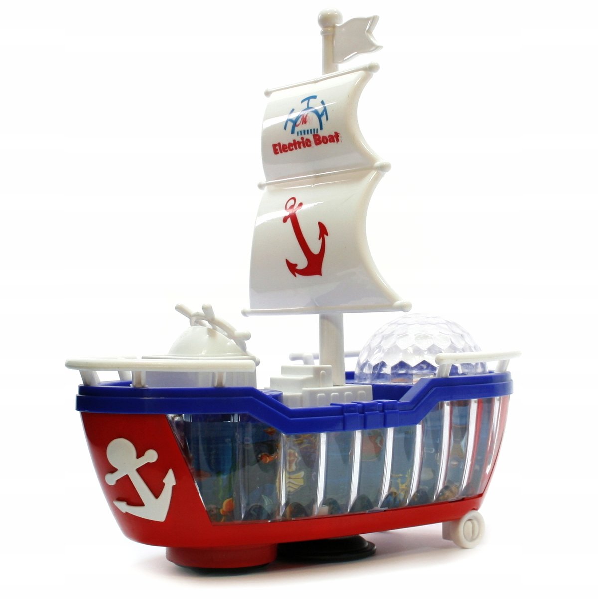 STATEK ŚWIECĄCY NA BATERIE Z NAPĘDEM ŚWIATŁO DŹWIĘK JEŹDZI