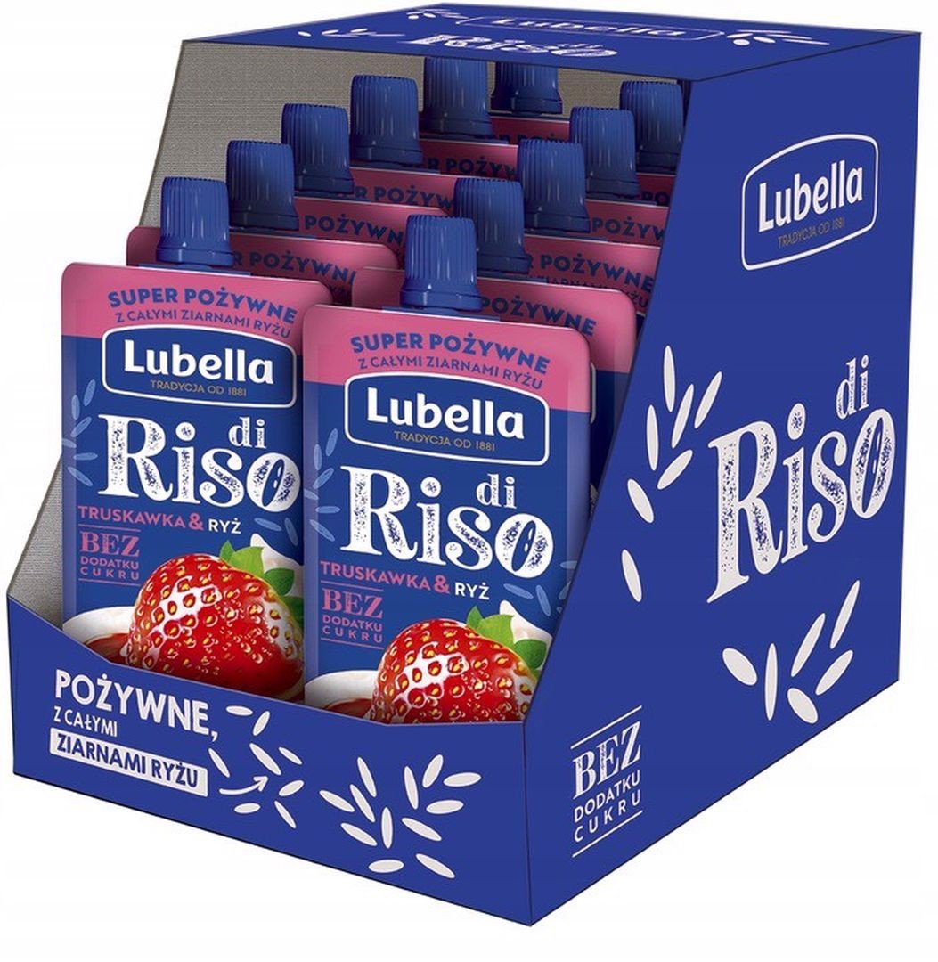 Lubella di Riso Mus o smaku truskawki z ryżem 100 g x 12 sztuk